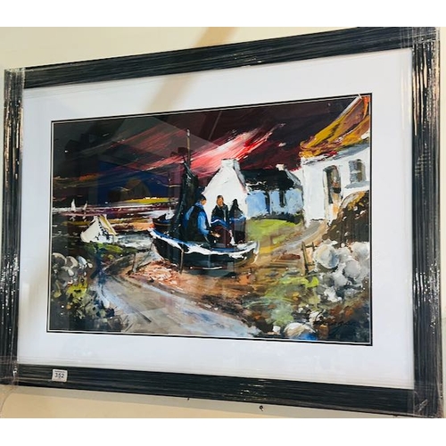 352 - Large Framed Flannagan Oil - Shawlies at Sunset -  40x30