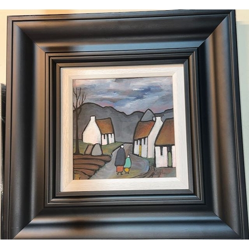 358 - Framed Mary Lou Oil On Canvas - Heading Home - 17