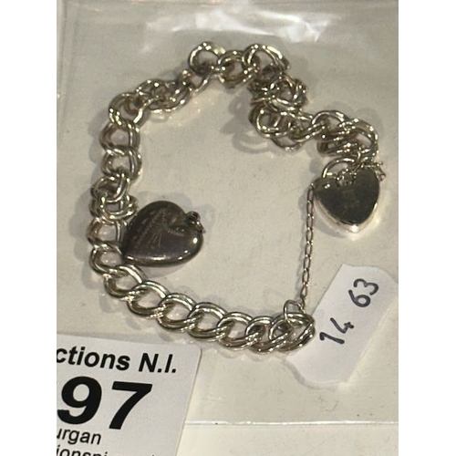 697 - Silver Heart Pendant Bracelet + Silver Heart Pendant