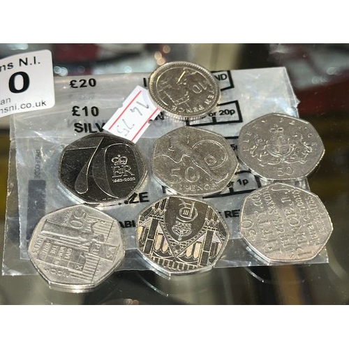 710 - 6x Collectible 50p + Gibraltar 10p