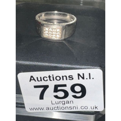 759 - Silver CZ Ring