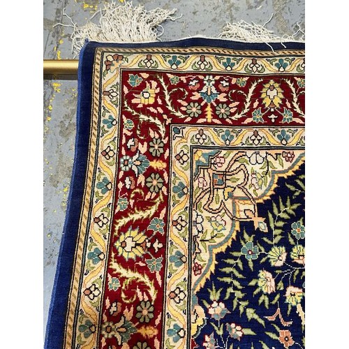 393 - Quality Silk Turkish Rug on Display Hanger - Rug Size Appx 3'8x2'3 - RRP £800