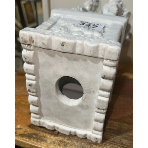 342 - 2x Antique Chinese Porcelain 'Blanc De Chine' Foo Dogs