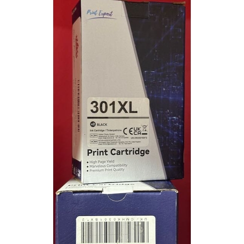 1091 - 7 x 2pk Print Expert 301XL Black Ink Cartridges