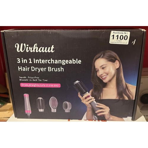 1100 - Box Sealed Wirhaut 3 In 1 Interchangeable Hair Dryer Brush