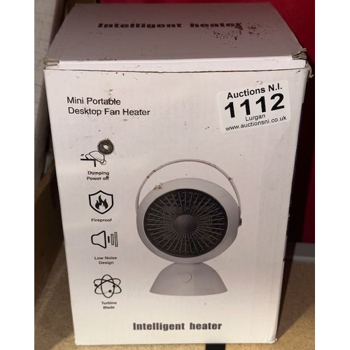 1112 - Intelligent Heater - Mini Portable Desktop Fan Heater - Box Sealed