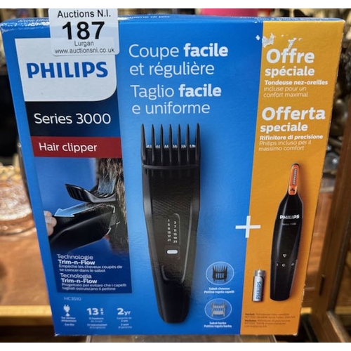 187 - Philips Series 3000 Hair Clipper with Nose Trimmer