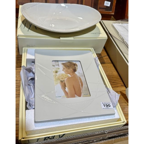 190 - Belleek Living Picture Frame + Eclipse Platter - Both Boxed