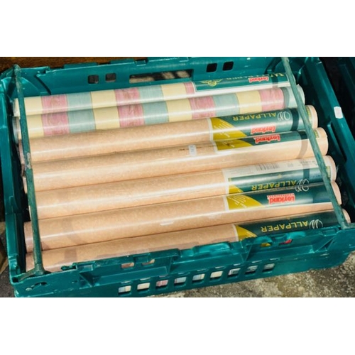 819 - Crate Of Approx 18 x Rolls Of Wallpaper Incl Leyland