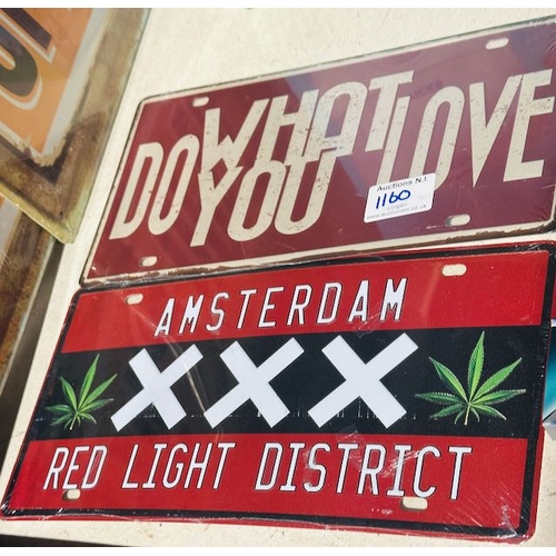 1160 - 2 x Metal Signs - Do What You Love + Amsterdam