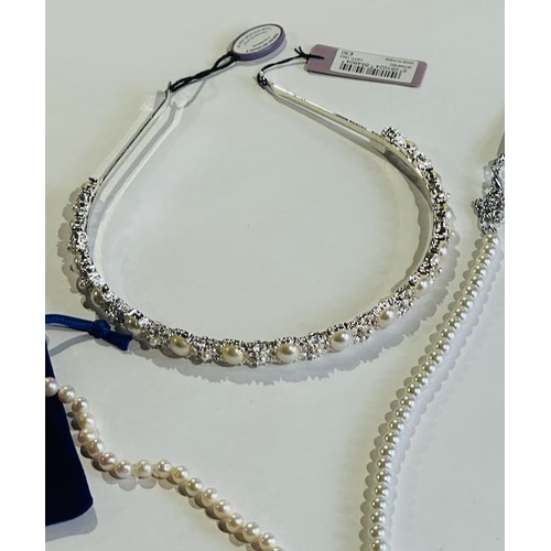 1020 - Jon Richards Tagged Headband RRP £30 + Asos Tagged Dress Pearl Necklace + Another