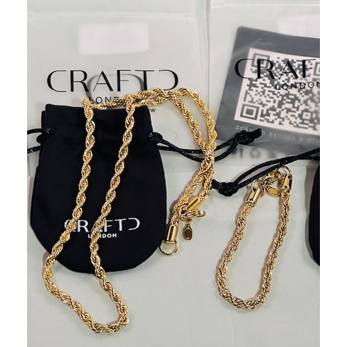 1049 - Craftd London Long Rope Necklace with Matching Bracelet  RRP £60+