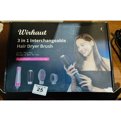 25 - Boxed Wirhaut 3 In 1 Interchangable Hair Dryer Brush