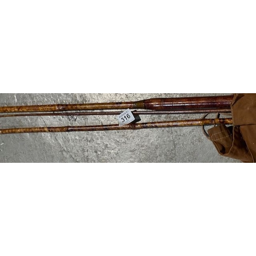 316 - 3pc Cane Rod In Soft Case