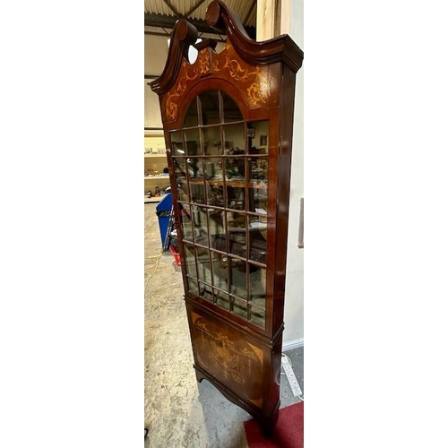 441A - Beautiful Old Inlaid Corner Cabinet