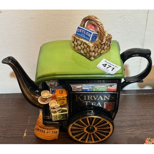 471 - Kirvans Tea Cart Ltd Ed Cardew Teapot - 681/5000