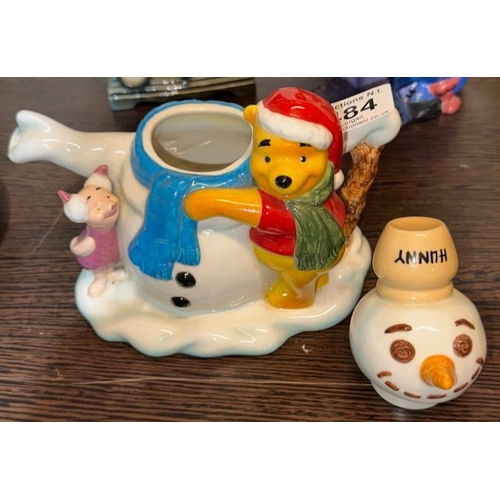 484 - Cardew Ltd Ed Disney Showcase Winter Pooh Teapot 7493/7500