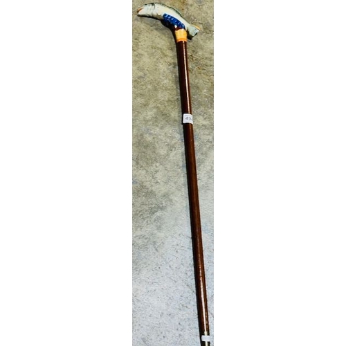 494 - Carved Wooden Painted Trout Walking Stick