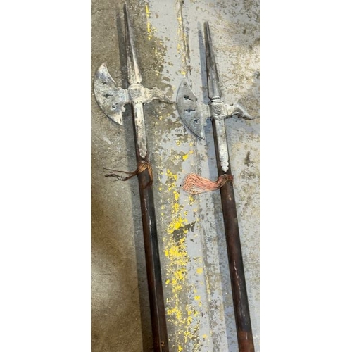 495 - Pair of Victorian Era Halberd Pikes - Replica in the Style of Circa 17th Century