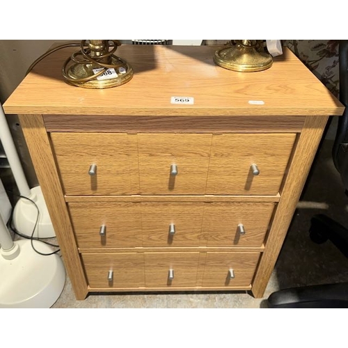 569 - 3 Drawer Unit/Shoe Cabinet