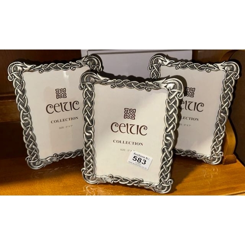 583 - Trio Of Celtic Picture Frames - Boxes Present