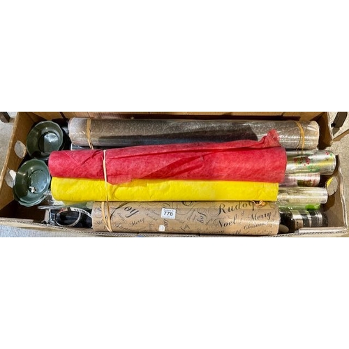 778 - Large Box Of Assorted Cellophane Rolls & Oasis Holders