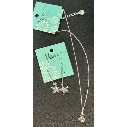 1124 - Peace of Mind Necklace + Peace of Mind Star Pendant Earrings