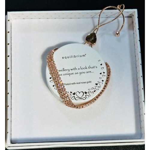 1134 - Equilibrium Back to Nature Gold Plated Necklace + Rose Gold Plated Bracelet