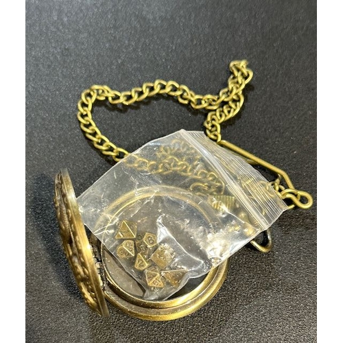 1141 - Ornate Pocket Watch Case With Small Numbered Dice