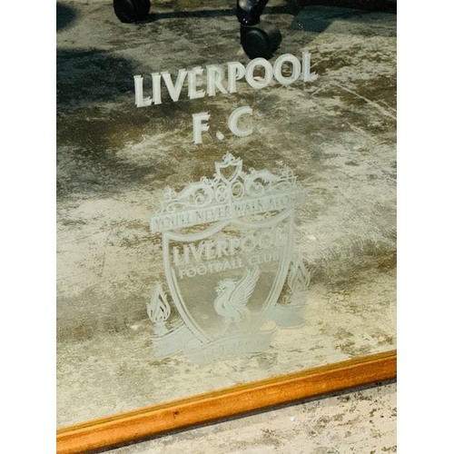 23 - Long Wood Framed Liverpool F.C Mirror - Appx 4'10 x 1'4