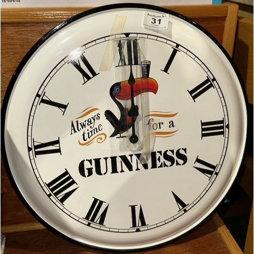 31 - Metal Guinness Toucan Wall Clock