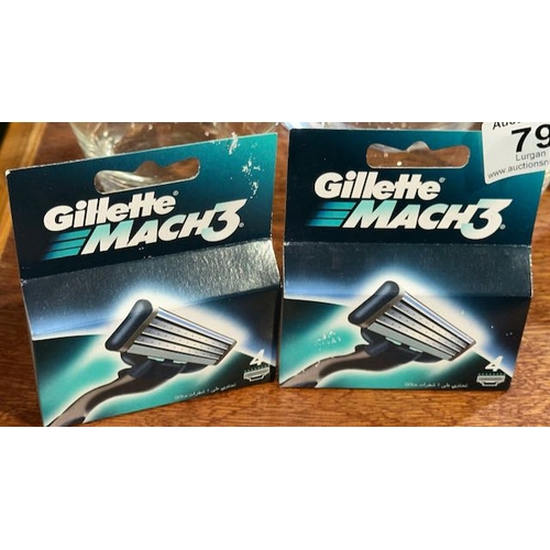 79 - 2 x 4pk Gillette Mach 3 Blades