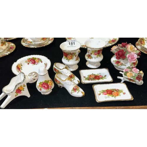 181 - Colleciton of 8 Pieces of Royal Albert Old Country Rose + 3 Cottage Rose Pieces