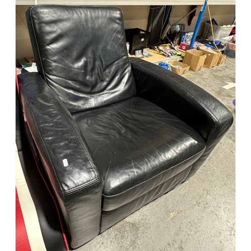 230 - Black Leather Recliner