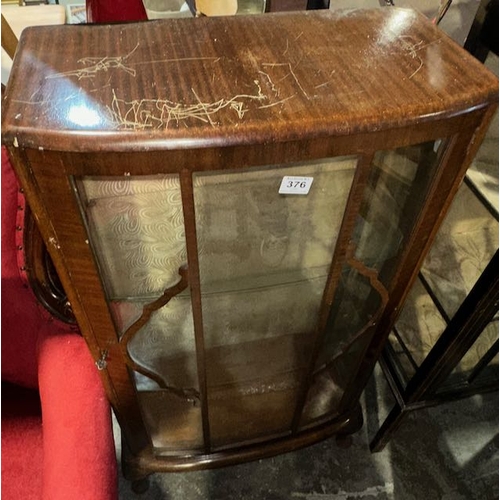 376 - Vintage China Cabinet With Key