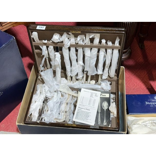 392 - Large Mappin & Webb Canteen of Cutlery in Original Box + Extra Box of Pastry Forks