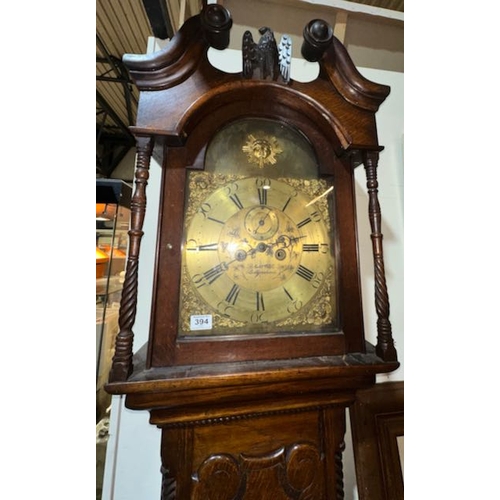 394 - Antique Robert Wells Ballynahinch Grandfather Clock