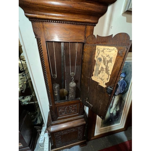 394 - Antique Robert Wells Ballynahinch Grandfather Clock