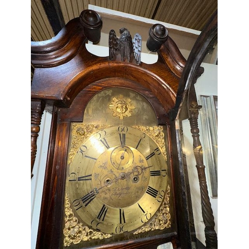 394 - Antique Robert Wells Ballynahinch Grandfather Clock