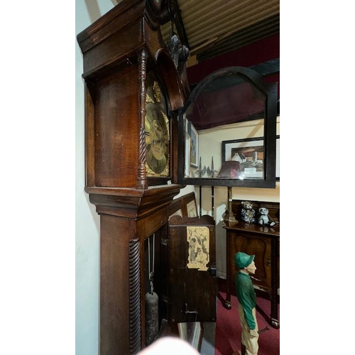 394 - Antique Robert Wells Ballynahinch Grandfather Clock