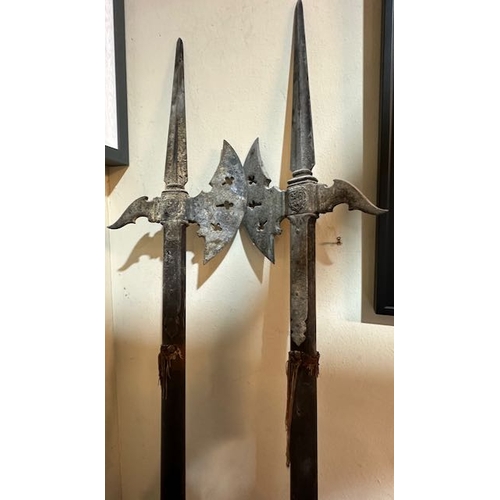 404 - Pair of Victorian Era Halberd Pikes - Replica in the Style of Circa 17th Century