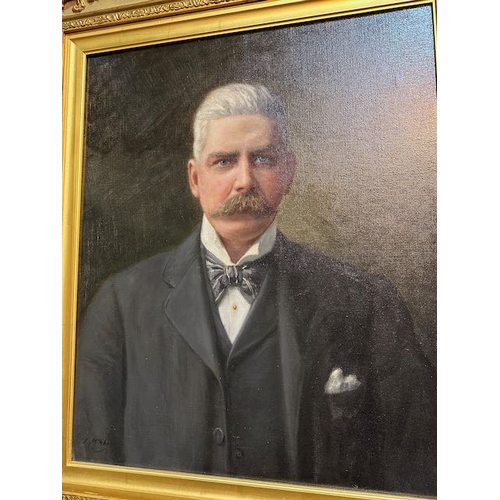 406 - Large Gilt Frame Oil on Canvas, Portrait by John McGhie (1867-1952), 88cm x 32cm inc Frame. Painting... 