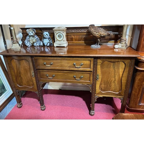 409 - Antique 2 Door 2 Drawer Gallery Backed Sideboard on Ball & Claw Feet