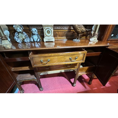 409 - Antique 2 Door 2 Drawer Gallery Backed Sideboard on Ball & Claw Feet