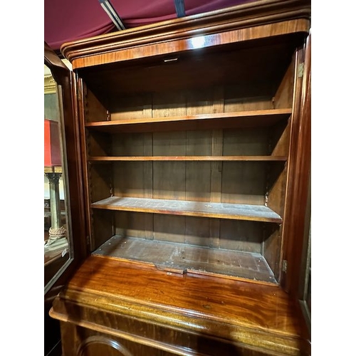 412 - Antique Walnut Glazed Library Bookcase