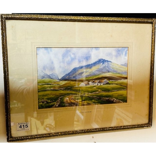 415 - Framed Watercolour, In The Mournes By W Ferris, 19