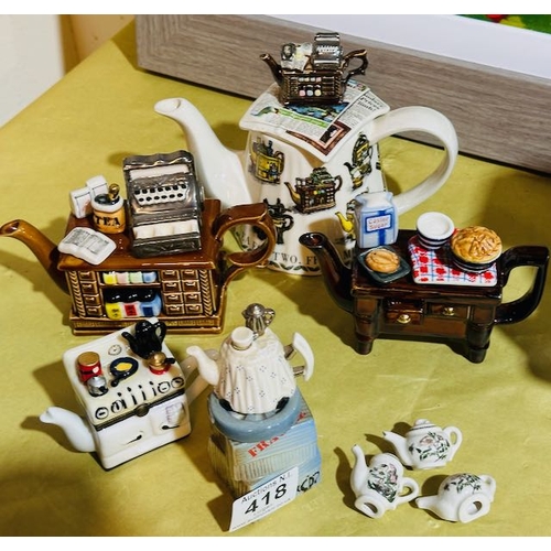 418 - Collection of Teapots etc Incl Cardew