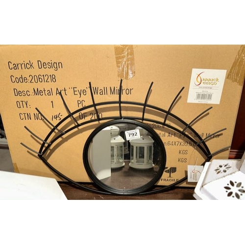 792 - 10 x Metal Eye Mirror - 64x40cm (2061218) - Boxed