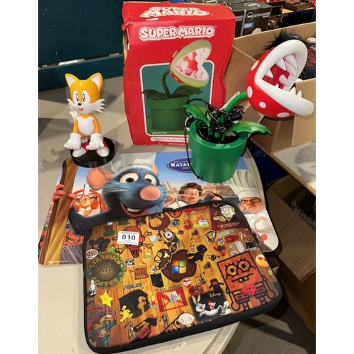 810 - Assorted Kids Toys Incl Boxed Super Mario Piranha Plant Posable Lamp