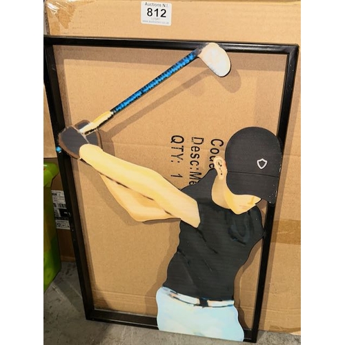 812 - Metal Wall Art Golfer 'Fore' - 30x50cm (2059002)